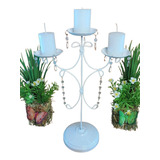 Candelabro , Para Vela , En Hierro Con Cairel Candelady