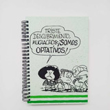 Cuaderno A5 Rayado Mafalda Protesta Triste... - Tapa Dura Color Blanco