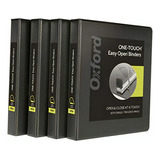 Oxford 3 Ring Binders, 1 Inch One-touch Easy Open D Rings Color Negro