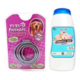 Kit  Perros Collar Anti Pulgas + Shampoo Seco Coco Vainilla