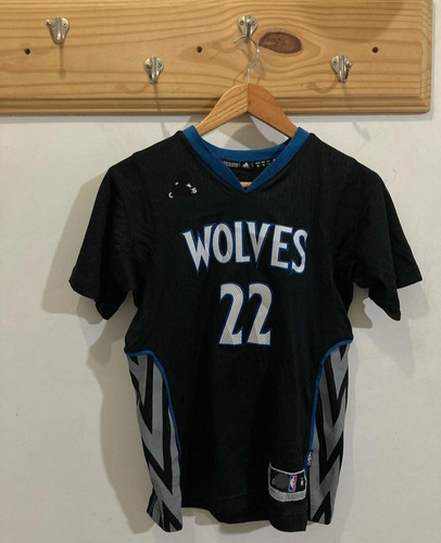 Camiseta Nba Adi Ds Wolves Wiggins #22 Talle M Niño 10-12