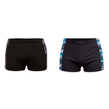 Short Natacion Hombre Resistente Cloro Pack X2 Malla Corta