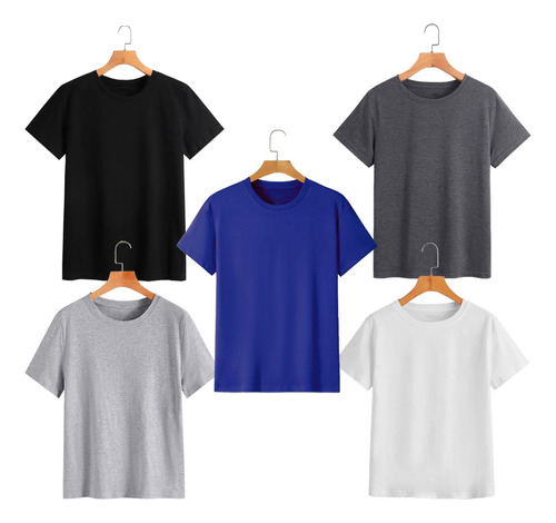 Pack Mayorista X 5 Remeras Lisas De Hombre Talles S Al 3xl