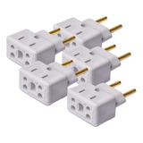 Kit 05 Adaptador Bob Esponja Tomada Pino Fino 10a/20a 3p