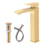 Grifo Para Lavabo Bathlavish Gold Vessel, Bano Alto De Or...