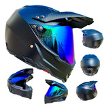 Casco Moto Negro Kov Kx1 Fibra De Carbono Cross Certificado