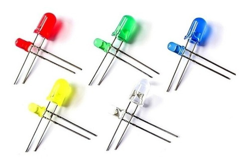 Pack Leds Rojo Verde Amarillo Blanco Azul 3 Y 5mm 10 C/u