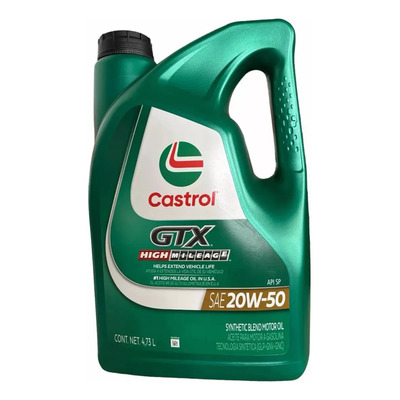 Aceite Para Motor A Gasolina Castrol Gtx 20w-50 Garrafa Alto Kilometraje 4.73 Litros | Envío gratis