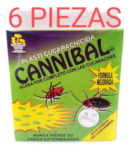 Extermina Cucaracha Cannibal Insecticida 80 Grs 6pzs Veneno