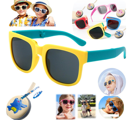  Lentes Gafas De Sol Plegable  Flexibles Con Uv Para Bebés 