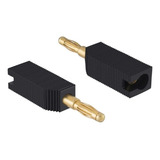 Conector Plug Banana Apilable Negro Plástico Soldar Steren