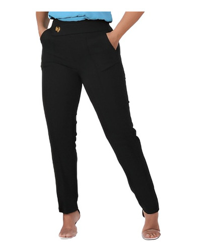 Calça Social Alfaiataria Skinny Feminina Elegante  Linho 