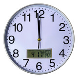 Relógio Parede Visor Digital Calendário Temperatura Decoraca