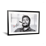 Cuadro Che Guevara Fumando Horizontal Enmarcado De 35x50cm