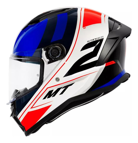 Capacete Fechado Mt Stinger 2 Zivze B4 Branco Laranja Brilho