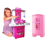 Cozinha Infantil Fogãozinho Sai Agua + Geladeira Infantil 
