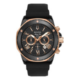 Bulova Correa De Silicona Para Hombre De Cuarzo Marine Star.