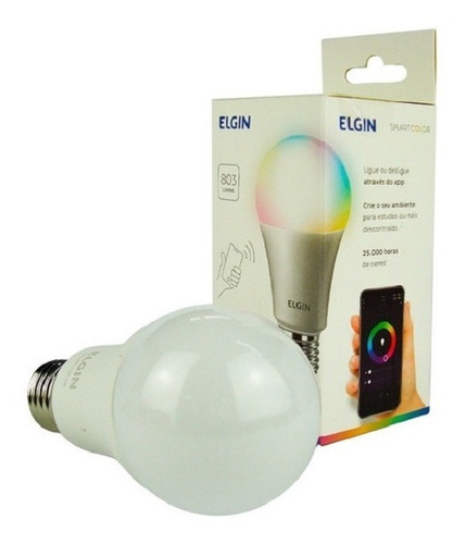 Lampada Led 10w Elgin Smart Color Rgb Wifi Google Alexa