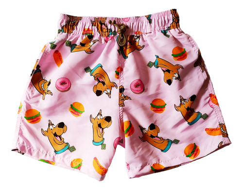 Bañador Hombre Y Niños Scooby Doo Rosado Pantalonetas Grey