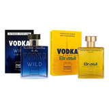 Kit Vodka Wild E Vodka Brasil Amarelo 100ml Cada Paris Elysses- Atacado