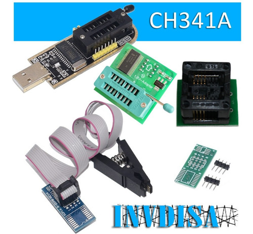 Programador Ch341a Eeprom Bios 24 25 Series Full 1.8v Soic8