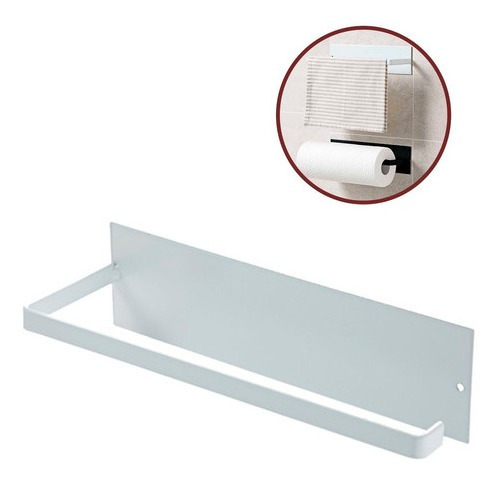 Soporte Porta Rollo Cocina Gancho Estante Adhesivo De Pared