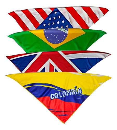 Pañoleta Seda Bandana Paises Inglaterra Estados U Y Brasil