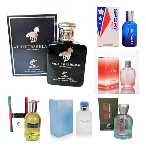 Pack De 6 Perfumes Alternativos De Hombre Varon 100 Ml