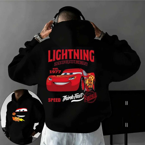 Divertida Sudadera Con Capucha Con Estampado Lightning Mcque