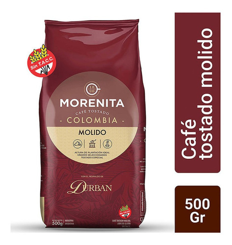 Morenita Cafe Molido Tostado Colombia X 500 Gr