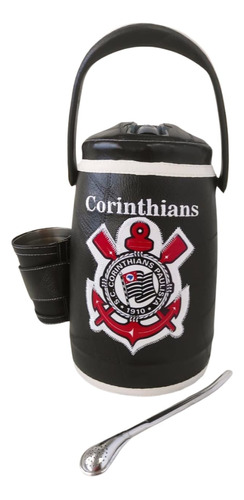 Termica Terere De Couro Do  Corinthians  2,5 Litros.