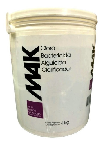 Cloro Bactericida Alguicida Granulado Multiaccion X 4kg Mak 
