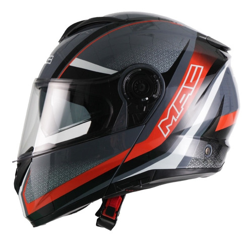 Casco Mac 908 Rock Stroke Negro/gris/roj (t.m) - Motordos