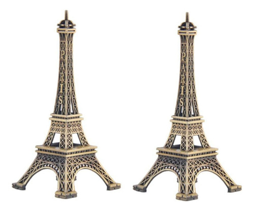 Pack 2 Adorno Torre Eiffel Paris Francia Metalica