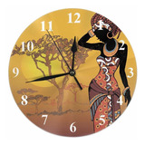 Reloj De Pared Redondo Para Mujer Africana, Hermosa Muj...
