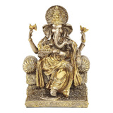 Estatua De Ganesh Dorada, Pieza Central, Figura De Ganesha