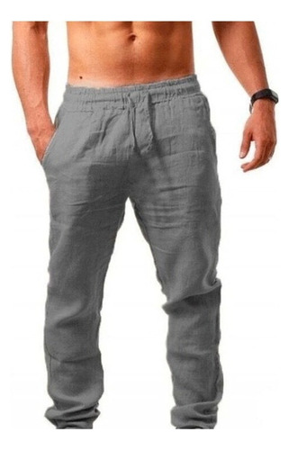 Pantalones De Lino De Algodón De Los Hombres De Color Sólido