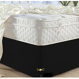 Saia Box Casal Queen Matelada Com Pingente Luxo - Preto