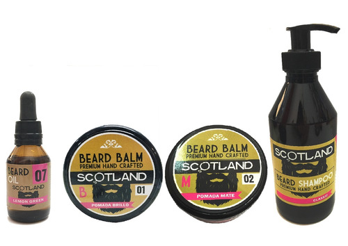 Cera Brillante + Opaca + Shampoo + Aceite Barba Scotland