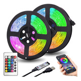 Cinta Led Rgb Luces Bluetooth Usb 5 Mts