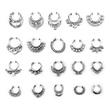 20 Piezas Falso Tabique Clicker Nariz Anillo Rhinestone...