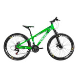 Bicicleta Viking Aro 26 Câmbio Importado 21v Verde Neon