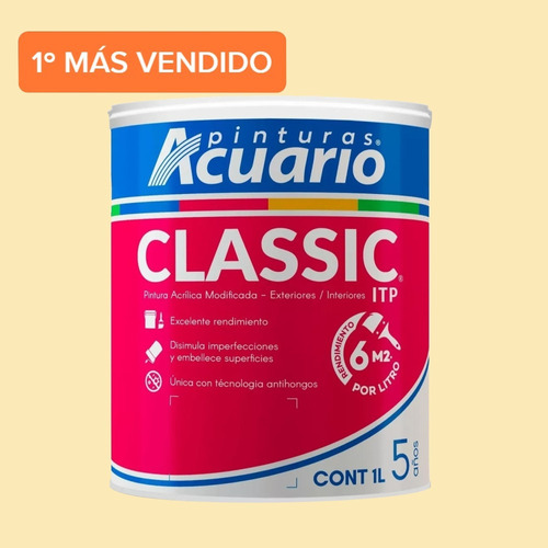 Pintura Vinilica Acrilica Lavable Acuario Classic 1 Litro