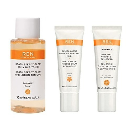 Ren Clean Skincare Tónico, Crema, Mascar Travel Kit 3 Piezas