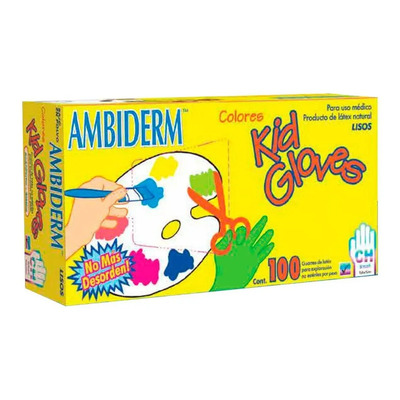 Guante De Latex Kid Gloves Ambiderm Chico Con 100 Piezas Color Con polvo Sí Talla S | Envío gratis
