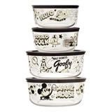 Refractario Disney  Mickey Mouse Con Tapa Pyrex 8 Pzas