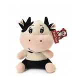 Vaca De Peluche Clasica Chica 20cm Beige Y  Negro Yw010132