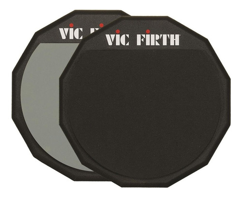 Practicador 6 Pulgadas Vic Firth Bateria Doble Cara Pad6d + Color Negro/gris