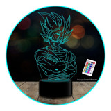 Ilusión Led 3d Goku Dragon Ball Brazos Colores C/remoto