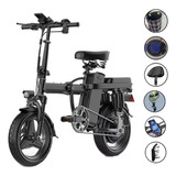 Bicicleta Eléctrica Plegable Gris Plateado Motocicleta